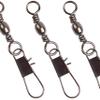 Shaddock Fishing Barrel Fishing Swivels with Safty Snap, 100pcs Saltwater Freshwater Swivels Tackles, Stainless Steel Interlock Snaps, Fishing Line Connector, Black, Size4 view 1