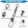 Shaddock Fishing Barrel Fishing Swivels with Safty Snap, 100pcs Saltwater Freshwater Swivels Tackles, Stainless Steel Interlock Snaps, Fishing Line Connector, Black, Size4 view 3