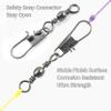 Shaddock Fishing Barrel Fishing Swivels with Safty Snap, 100pcs Saltwater Freshwater Swivels Tackles, Stainless Steel Interlock Snaps, Fishing Line Connector, Black, Size4 view 4