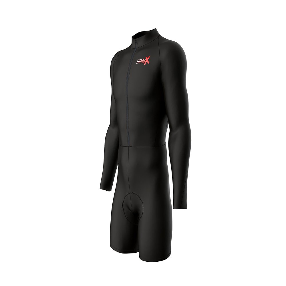 Sparx Long Sleeve Cycling Skinsuit Pro Team Bicycle Suit Bike Racing Suit Cycle Kit 3D Pad (2XL)