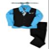 Johnnie Lene JL40 Pinstripe Boys Formal Dresswear Vest Set (24 Months, Black/Vivid)