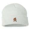 Go All Out One Size White Cuffed Bigfoot Sasquatch Embroidered Cuffed Knit Beanie Cap view 1