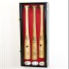 sfDisplay.com,LLC. 3 Baseball Bat Display Case Cabinet Holder Wall Rack Custom Options 98% UV - Lockable (Black Wood Finish, Red Felt - Vertical Mounting) view 2