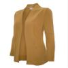 Cielo Women's Solid Basic Open Front Pockets Knit Sweater Cardigan Mustard XL view 1