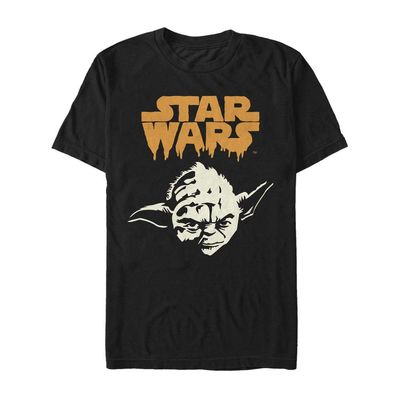 STAR WARS Men's Halloween Spooky Yoda T-Shirt - Black - Medium