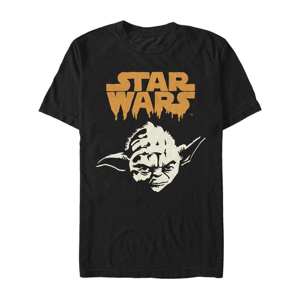 STAR WARS Men's Halloween Spooky Yoda T-Shirt - Black - Medium