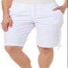 Jason Maxwell Women's Adjustable Tie Bermuda Short, White, 6 view 1
