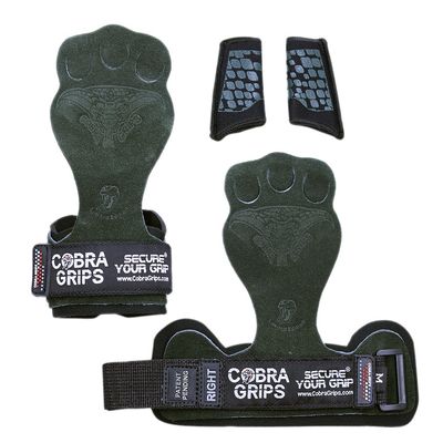 Cross Training Grips Gymnastics Grips Keep Your Hands Free from Blisters & Callouses Pullups Weight Lifting Chin Ups (Small 3.75"-4.25", Green Nubuck Leather)
