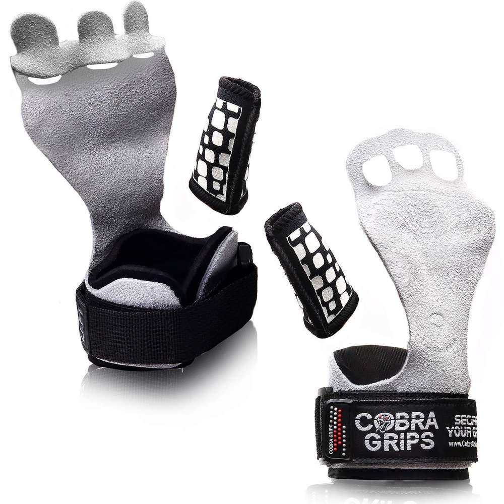 Cross Training Grips Best Gymnastics Grips Keep Your Hands Free from Blisters & Callouses Pullups Weight Lifting Chin Ups (Small 3.75"-4.25", White Sway Leather)