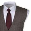 Ruth&Boaz 3Pockets 4Buttons Wool Herringbone Tweed Business Suit Vest (XXXL, Herringbone Brown) view 3