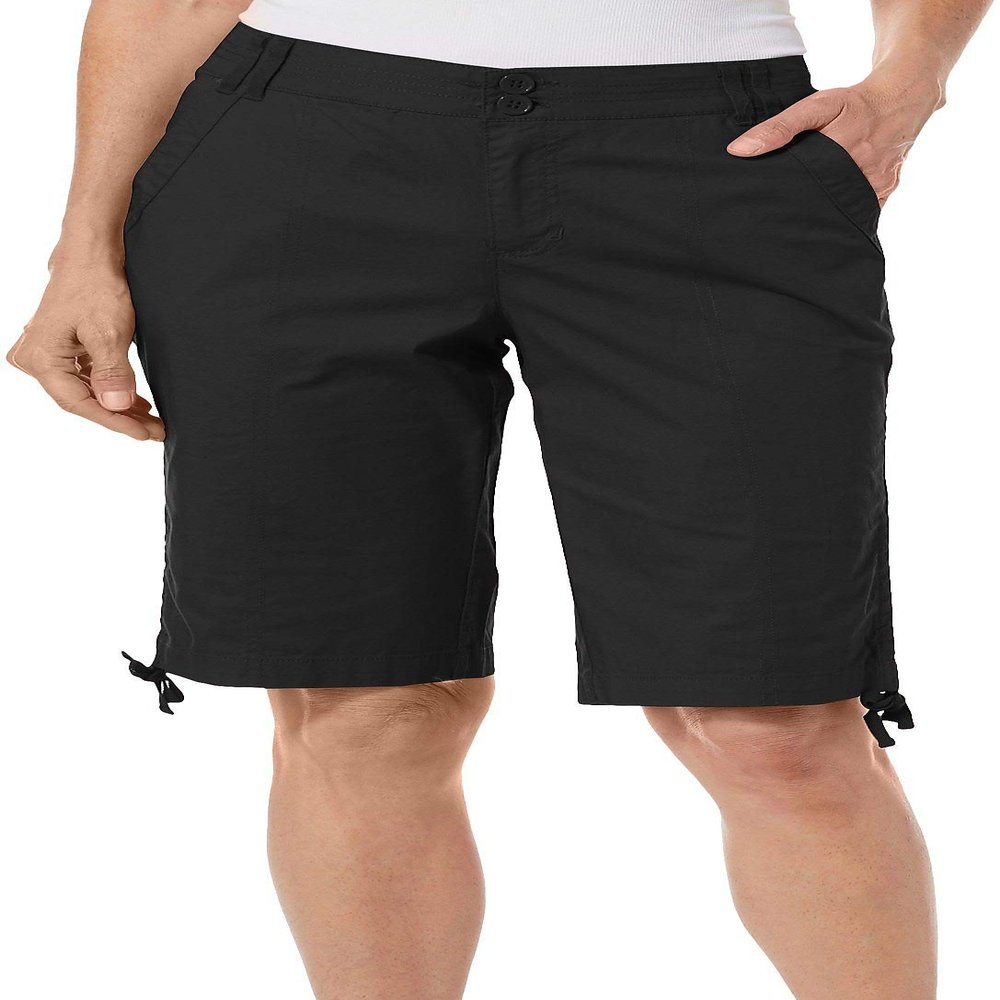 Jason Maxwell Women's Adjustable Tie Bermuda Short, Black, 14