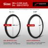 Fincci Pair 26x2.125 Bicycle Tire - Slick City 26 inch Bike Tires - 53-559 Foldable Mountain Bike Tires & Kevlar - 26 x 2.125 Wheelset for Electric, Folding Road Bikes, Bike Trainer MTB Accessories view 2