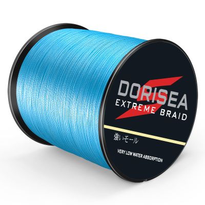 Dorisea Extreme Braid 100% Pe Blue Braided Fishing Line 109Yards-2187Yards 6-550Lb Test Fishing Wire Fishing String Incredible Superline Zero Stretch (1000m/1093Yards 50lb/0.36mm)
