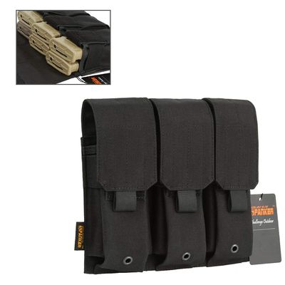 EXCELLENT ELITE SPANKER Tactical Molle Single/Double/Triple Mag Pouch for M4 M14 M16 AR15 AR10 G36 Magazine Holds 2 Mags(Black)