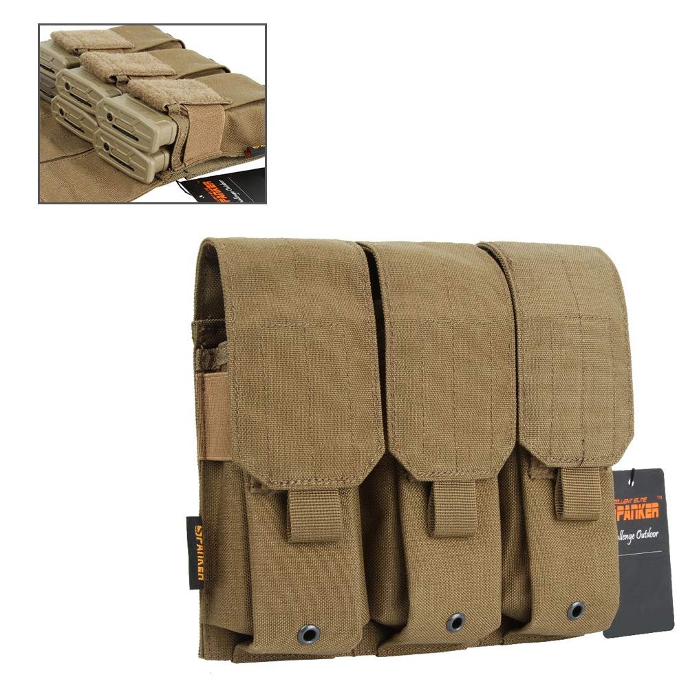 EXCELLENT ELITE SPANKER Tactical Molle Single/Double/Triple Mag Pouch for M4 M14 M16 AR15 AR10 G36 Magazine Holds 2 Mags(Coyote Brown)