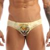 CHICTRY Men's 3D Wolf Leopard Bulge Pouch Bikini Briefs Underwear Yellow Medium(Waist:Waist:25.0-38.0"/64-96cm) view 1