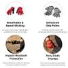 woom Kids Gloves, Red, Size 6 view 3