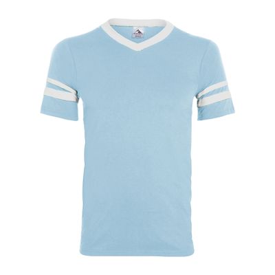 Augusta Sportswear Men's Sleeve Stripe Jersey, Aqua/White, Medium