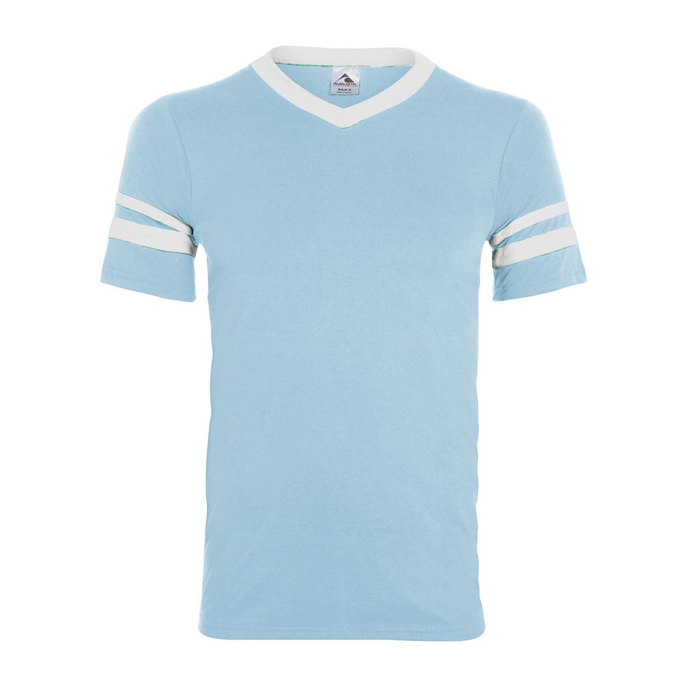 Augusta Sportswear Men's Sleeve Stripe Jersey, Aqua/White, Medium
