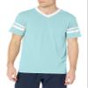Augusta Sportswear Men's Sleeve Stripe Jersey, Aqua/White, Medium view 2