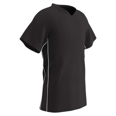 Champro Header Soccer Lightweight Jersey, Black,Black,White, Small