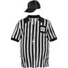 Adult Standard Size Referee Kit - 1 Set - All-in-One Striped Black & White Shirt, Hat, and Whistle - Complete Set for Sports and Games Enthusiasts view 2