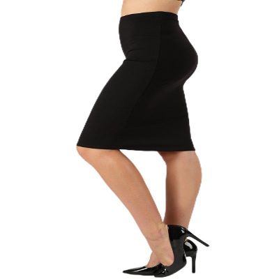 Women Knee Length Pencil Straight Office Midi Skirts