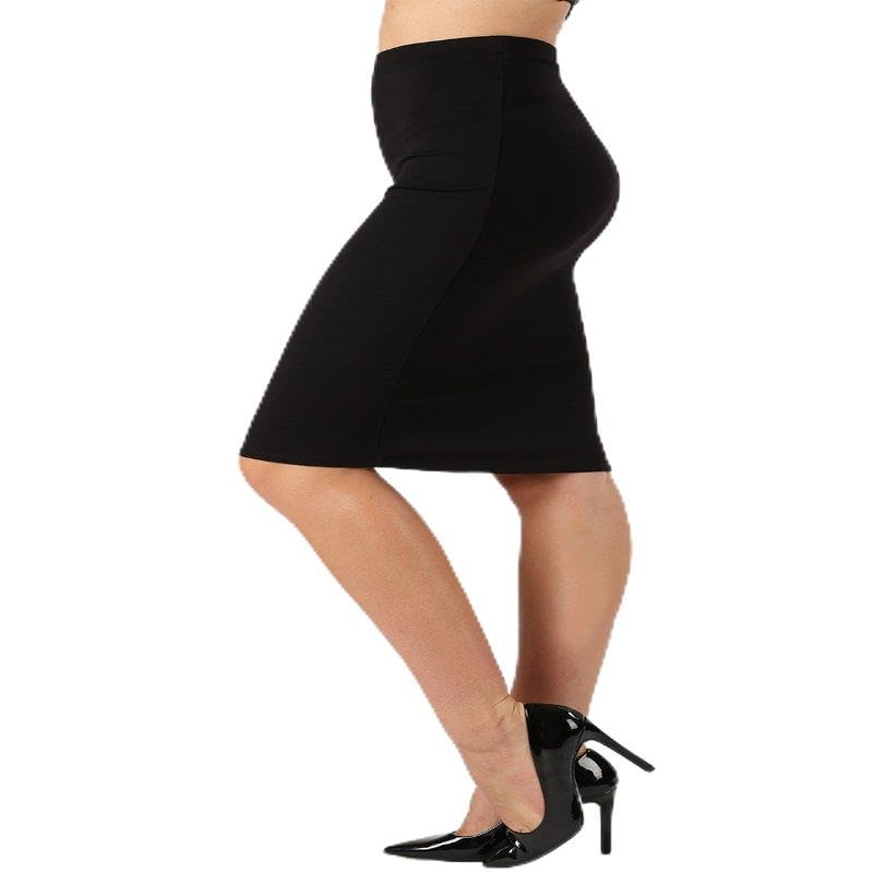 Women Knee Length Pencil Straight Office Midi Skirts