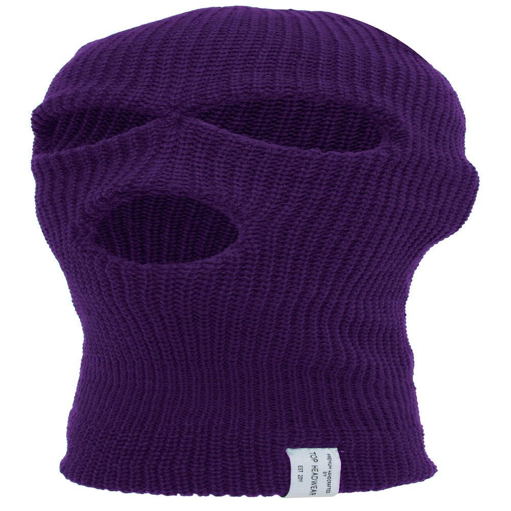 TOP HEADWEAR 3-Hole Winter Ski Mask - Purple