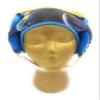 Wrestling Hair Cap - Under The Headgear 4 Strap Style - Multicolored Galaxy (Light Blue Trim) view 2