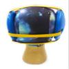 Wrestling Hair Cap - Under The Headgear 4 Strap Style - Multicolored Galaxy (Light Blue Trim) view 3