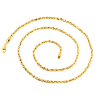 Doublebeez Jewelry Yellow Gold Tone 3.5mm Lifetime Warranty Rope Chain Necklace, 36"