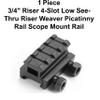 Gotical 3/4" Riser 4-Slot Low See-Thru Riser Weaver Picatinny Rail Scope Mount Rail (1 Piece) view 4