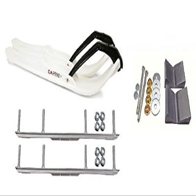 C&A Pro White XPT Snowmobile Skis w/ 4.5" Shaper Bars Complete Kit Polaris Pro Ride Chassis Rush 2010-11