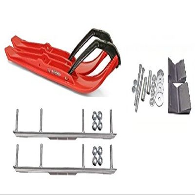 C&A Pro Red XPT Snowmobile Skis w/ 4.5" Shaper Bars Complete Kit Arctic Cat 2016+ Procross & Proclimb M Series