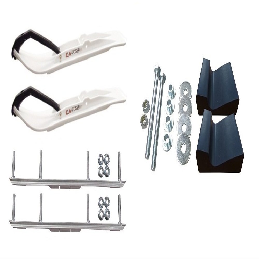 C&A Pro White XT Snowmobile Skis w/ 4.5" Shaper Bars Complete Kit 2017-2020 Ski-Do Summit 4th Gen Chassis