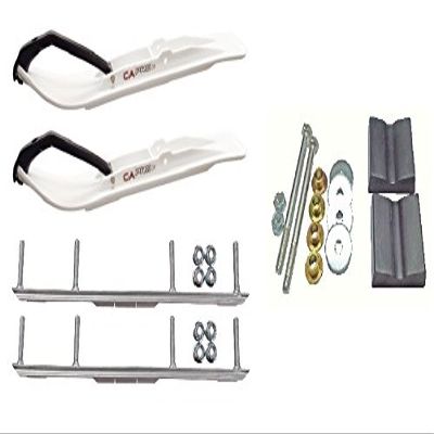 C&A Pro White XT Snowmobile Skis w/ 4.5" Shaper Bars Complete Kit Arctic Cat 2012+ Viper 2014+ Except 2016 Procross