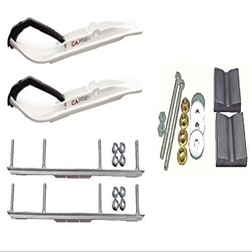 C&A Pro White XT Snowmobile Skis w/ 4.5" Shaper Bars Complete Kit Arctic Cat 2012+ Viper 2014+ Except 2016 Procross