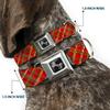 Dog Collar Seatbelt Buckle Tartan Plaid2 Red Green Yellow 18 to 32 Inches 1.5 Inch Wide view 2