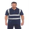 Portwest Iona Polo Shirt Hi Vis Visibility Reflective Short Sleeve Work Wear Top, Navy, 3 XL view 1