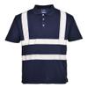 Portwest Iona Polo Shirt Hi Vis Visibility Reflective Short Sleeve Work Wear Top, Navy, 3 XL view 3