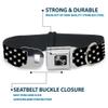 Dog Collar Seatbelt Buckle Americana Stars Stripes2 Black White 15 to 26 Inches 1.0 Inch Wide view 4
