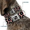 Dog Collar Seatbelt Buckle Vinyl Records Tan Black Gray White 15 to 26 Inches 1.0 Inch Wide view 2
