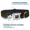 Dog Collar Seatbelt Buckle Hash Mark Stripe Black Multi Color 11 to 17 Inches 1.0 Inch Wide view 4