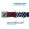 Dog Collar Seatbelt Buckle Stars Stripes2 Blue White Red 18 to 32 Inches 1.5 Inch Wide view 4