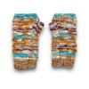 Ella Sussman Hand Knit Womens Fingerless Striped Texting Gloves Warm Wool Fleece Lined (Gray/Multi) view 4