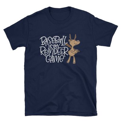 Arkansas made Baseball is My Reindeer Game Short-Sleeve Unisex T-Shirt Navy