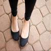 Everyday Casual Comfortable Women Foldable Portable Ballet Flats Shoes That fold in Half to fit in a Carry Bag (Black Satin, 9) view 4