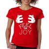 ALLNTRENDS Women's T Shirt Feel The Joy Cute Christmas Shirt (3XL, Red) view 1