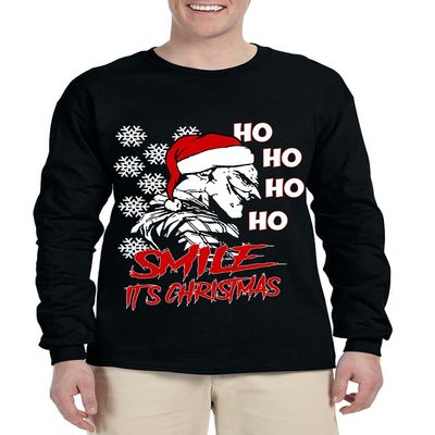 ALLNTRENDS Men's Long Sleeve Christmas Smile Its Christmas Ugly Gift (M, Black)